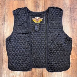 Harley Davidson An American Legend Men's Black Removable Vest Liner Quilted S
